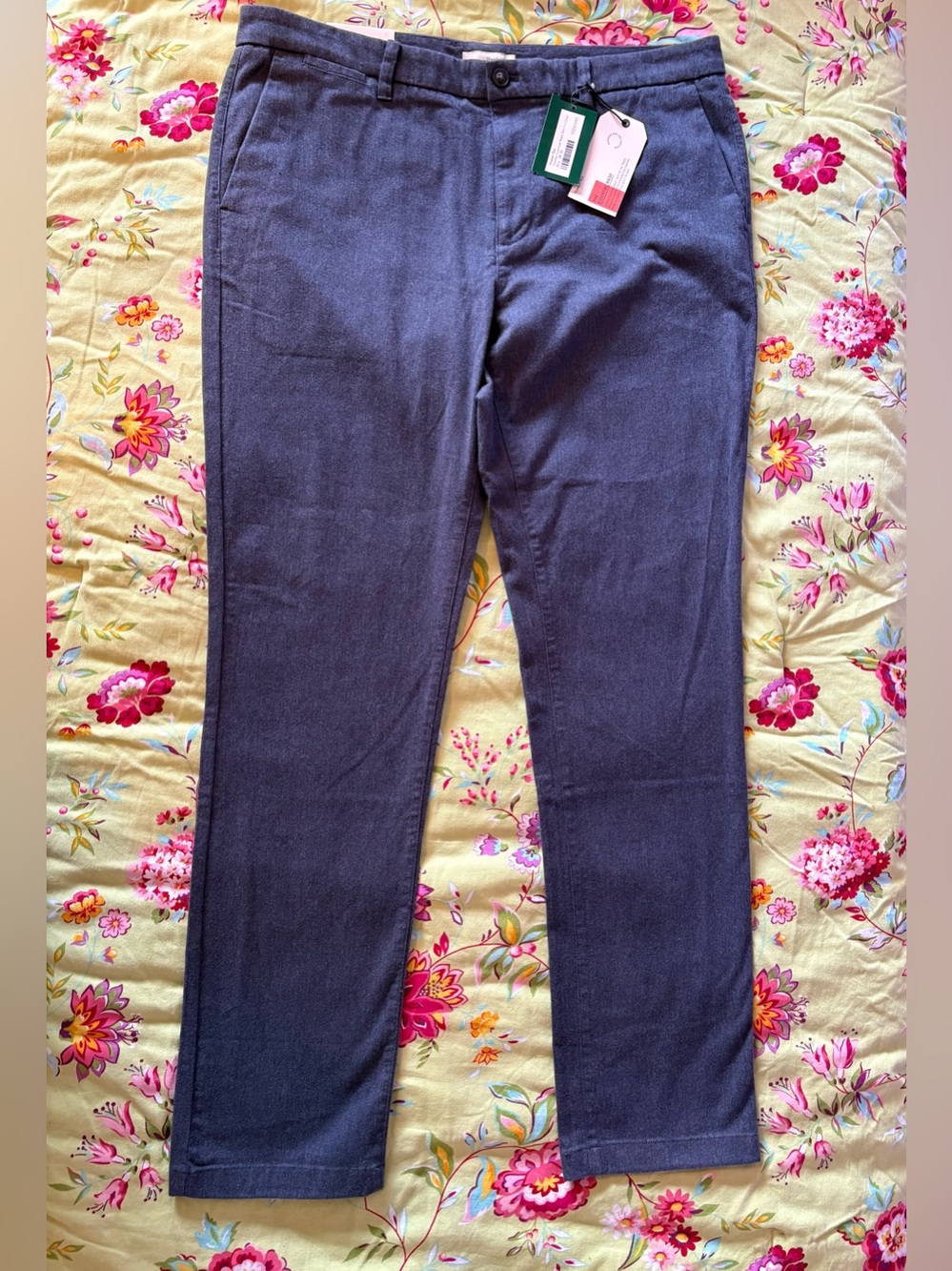 Hawker Rye NWT Heather Essential Wash Slim Fit Blue Chino Men's 38W 34L